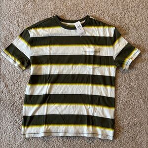GAP Kids Green and White Striped Tee